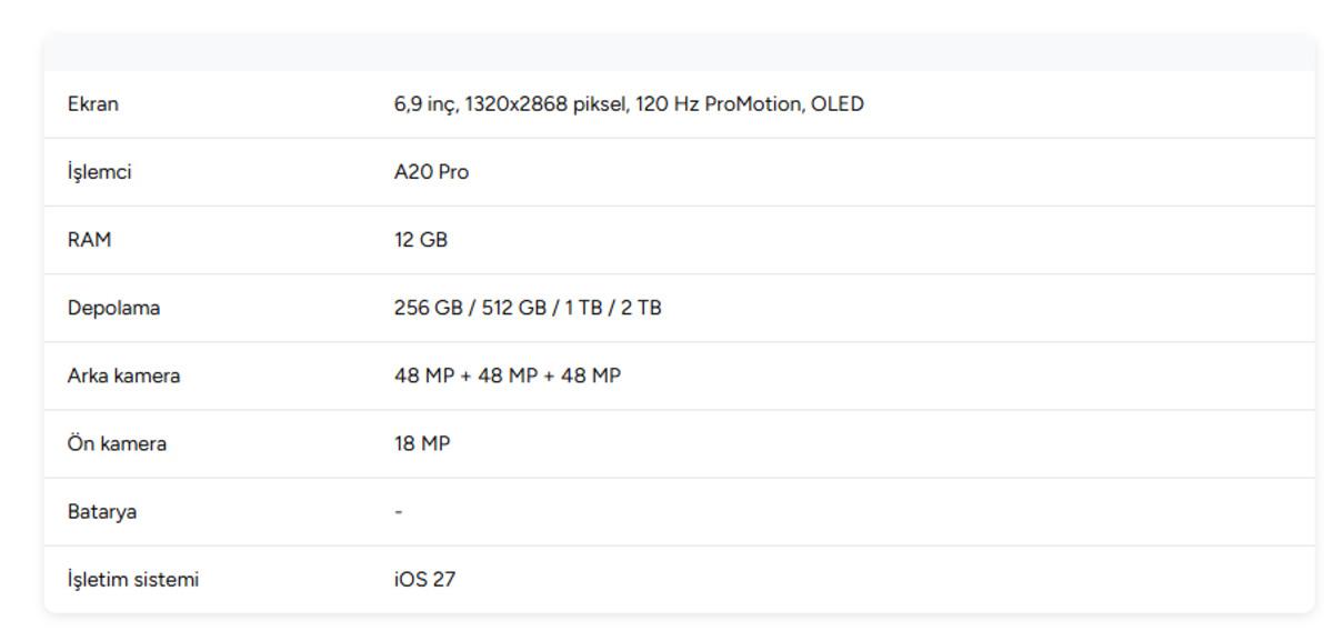 Apple ilk katlanabilir telefonu iPhone Duo modelini tanıttı! İşte yeni modellerin özellikleri; iPhone 18 Pro, 18 Pro Max, iPhone Duo, AirPods 5, Watch Ultra 4 12